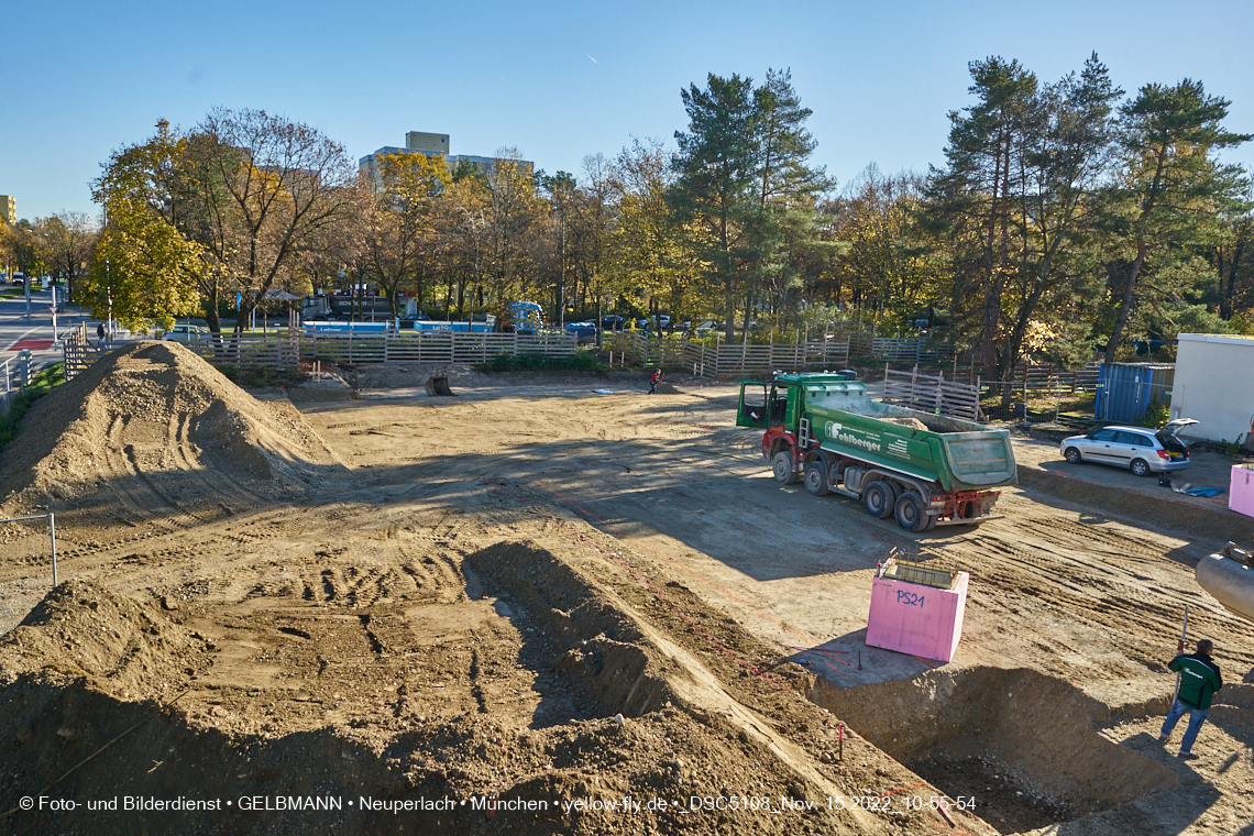 15.11.2022 - Baustelle an der Quiddestraße Haus für Kinder in Neuperlach